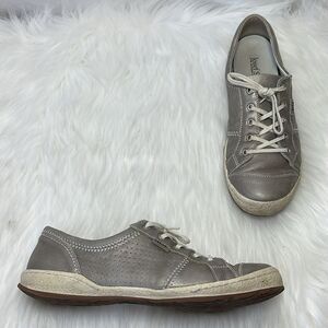 Josef Seibel‎ Caspian Silver Leather Sneakers Sz 41/US 10-10.5